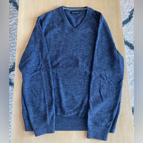 Blue Nautica V-Neck Sweater - Medium - Picture 2 of 5